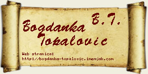 Bogdanka Topalović vizit kartica